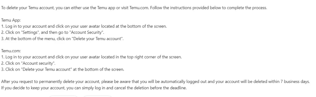 How To Delete Temu Account Permanently