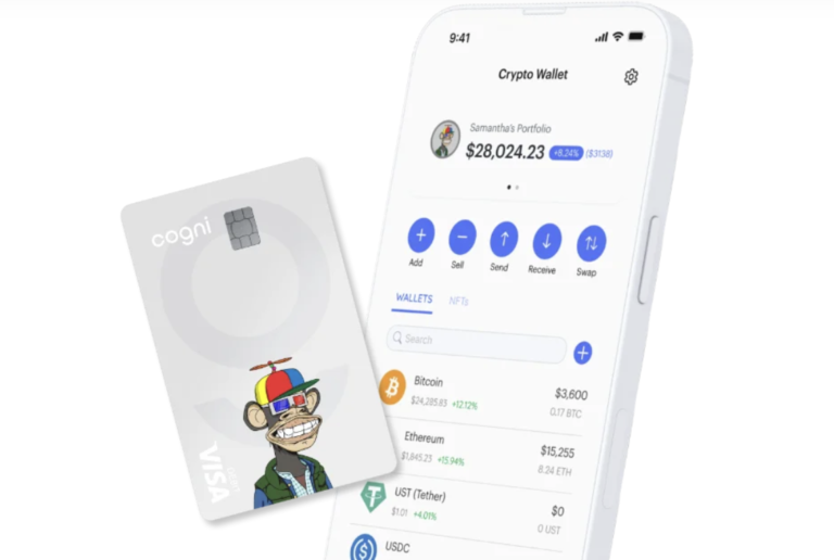 Cogni Bank Review: image showing crypto wallet of cogni bank on mobile screen