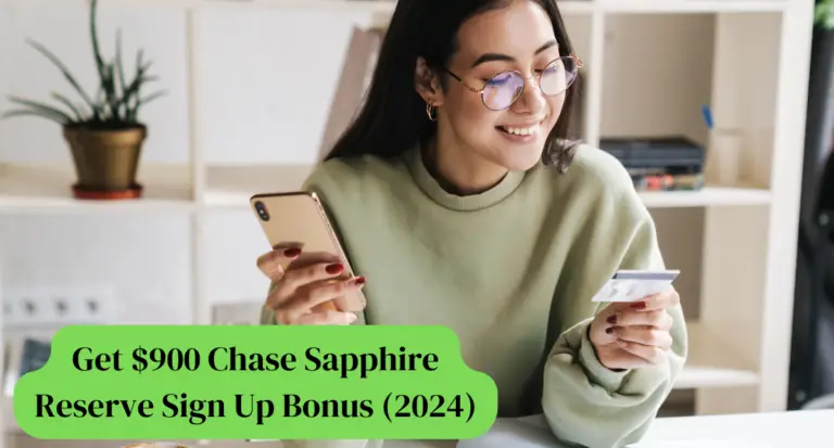 girl holding a card and mobile and happy for Get $900 Chase Sapphire Reserve Sign Up Bonus (2024)