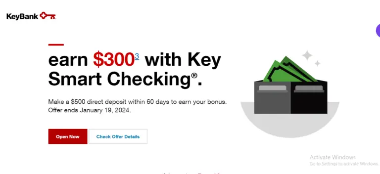 wallet with money and $300 key smart checking sign up bonus